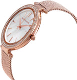 Michael Kors Darci Quartz Mother of Pearl White Dial Rose Gold Mesh Bracelet Watch For Women - MK4519