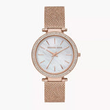 Michael Kors Darci Quartz Mother of Pearl White Dial Rose Gold Mesh Bracelet Watch For Women - MK4519