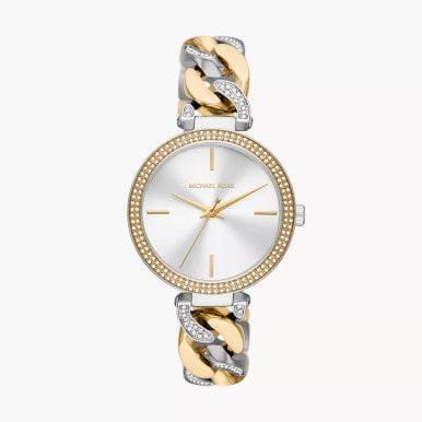 Michael Kors Catelyn Three-Hand Crystals Silver Dial Two Tone Steel Strap Watch for Women - MK4633