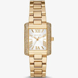 Michael Kors Emery Three-Hand Crystals Silver Dial Gold Steel Strap Watch for Women - MK4640