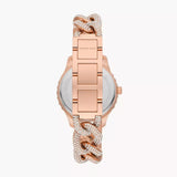 Michael Kors Layton Multifunction Crystals Rose Gold Dial Rose Gold Steel Strap Watch for Women - MK4654