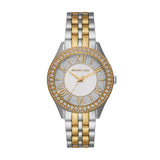 Michael Kors Harlowe Three-Hand Crystals White Dial Two Tone Steel Strap Watch for Women - MK4811