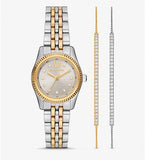 Michael Kors Lexington Three-Hand Silver Dial Two Tone Steel Strap Watch for Women - MK4815