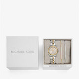 Michael Kors Lexington Three-Hand Silver Dial Two Tone Steel Strap Watch for Women - MK4815