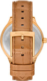 Michael Kors Sage Three-Hand Mother of Pearl White Dial Brown Leather Strap Watch for Women - MK4819