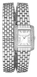 Michael Kors Emery Pave Double Wrap White Dial Silver Steel Strap Watch for Women - MK4834