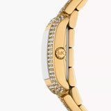 Michael Kors Emery Analog Crystals White Dial Gold Steel Strap Watch for Women - MK4835