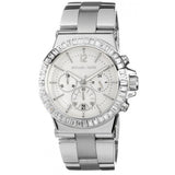 Michael Kors Dylan Glitz Chronograph White Dial Silver Steel Strap Watch For Women - MK5411