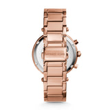 Michael Kors Parker White Dial Rose Gold Steel Strap Watch for Women - MK5616