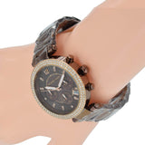 Michael Kors Parker Chronograph Brown Dial Brown Steel Strap Watch For Women - MK5578