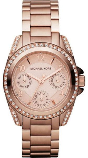 Michael Kors Blair Rose Gold Dial Rose Gold Steel Strap Watch for Women - MK5613