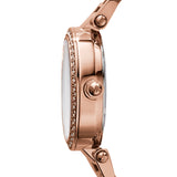 Michael Kors Parker White Dial Rose Gold Steel Strap Watch for Women - MK5616