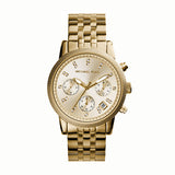 Michael Kors Ritz Chronograph Gold Dial Gold Steel Strap Watch for Women - MK5676