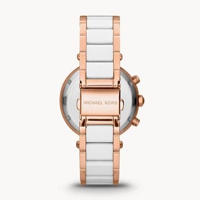 Michael Kors Parker White Dial Two Tone Steel Strap Watch for Women - MK5774