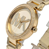 Michael Kors Parker Diamonds Gold Dial Gold Steel Strap Watch for Women - MK5784