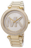 Michael Kors Parker Diamonds Gold Dial Gold Steel Strap Watch for Women - MK5784