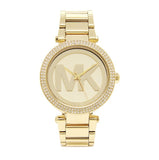 Michael Kors Parker Diamonds Gold Dial Gold Steel Strap Watch for Women - MK5784