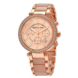 Michael Kors Parker Pink Dial Two Tone Steel Strap Watch for Women - MK5896