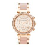 Michael Kors Parker Pink Dial Two Tone Steel Strap Watch for Women - MK5896