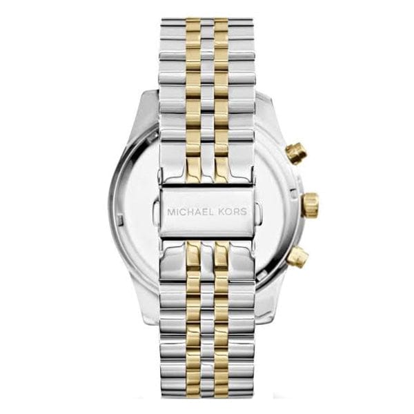 Michael Kors Lexington Silver Dial Two Tone Steel Strap Watch for Women - MK5955