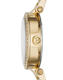 Michael Kors Parker White Dial Gold Steel Strap Watch for Women - MK6056