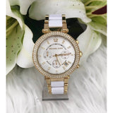 Michael Kors Parker White Dial Two Tone Steel Strap Watch for Women - MK6119