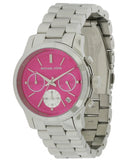 Michael Kors Runway Chronograph Pink Dial Silver Steel Strap Watch for Women - MK6160