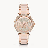 Michael Kors Parker Pink Dial Pink Steel Strap Watch for Women - MK6176