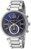 Michael Kors Sawyer Navy Blue Dial Silver Steel Strap Watch for Women - MK6224