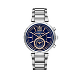 Michael Kors Sawyer Navy Blue Dial Silver Steel Strap Watch for Women - MK6224