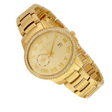 Michael Kors Whitley Analog Diamonds Gold Dial Gold Steel Strap Watch For Women - MK6227