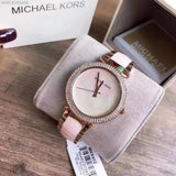 Michael Kors Parker Mother of Pearl Pink Dial Two Tone Steel Strap Watch for Women - MK6402