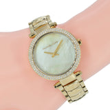 Michael Kors Parker Gold Mother of Pearl Dial Gold Steel Strap Watch for Women - MK6425