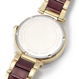 Michael Kors Parker Mother of Pearl Red Dial Two Tone Steel Strap Watch for Women - MK6427