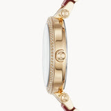 Michael Kors Parker Mother of Pearl Red Dial Two Tone Steel Strap Watch for Women - MK6427