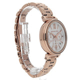 Michael Kors Sofie Chronograph Mother of Pearl White Dial Rose Gold Steel Strap Watch For Women - MK6576