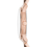 Michael Kors Runway Mercer Mother of Pearl White Dial Two Tone Steel Strap Watch For Women - MK6674