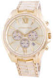 Michael Kors Whitney Chronograph Gold Dial Gold Steel Strap Watch For Women - MK6729