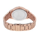 Michael Kors Layton Three Hand Pink Dial Rose Gold Steel Strap Watch For Women - MK6848