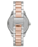 Michael Kors Layton Three Hand Mother of Pearl White Dial Two Tone Steel Strap Watch For Women - MK6849