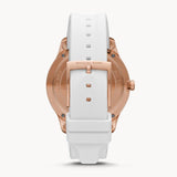 Michael Kors Runway Quartz White Dial White Rubber Strap Watch For Women - MK6853