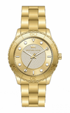 Michael Kors Runway Three-Hand Gold Dial Gold Steel Strap Watch For Women - MK6911