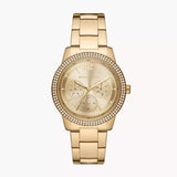 Michael Kors Tibby Chronograph Gold Dial Gold Steel Strap Watch For Women - MK6927