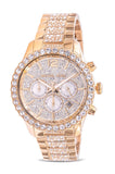 Michael Kors Layton Chronograph Gold Dial Gold Steel Strap Watch For Women - MK6977