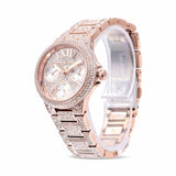 Michael Kors Camille Multifunction Crystals Rose Gold Dial Rose Gold Steel Strap Watch For Women - MK6997