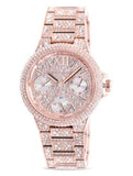 Michael Kors Camille Multifunction Crystals Rose Gold Dial Rose Gold Steel Strap Watch For Women - MK6997