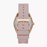 Michael Kors Janelle Three Hand Rose Gold Dial Pink Rubber Strap Watch For Women - MK7139