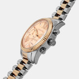 Michael Kors Lexington Chronograph Rose Gold Dial Two Tone Steel Strap Watch For Women - MK7219