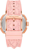 Michael Kors Sidney Multifunction White Dial Pink Silicone Strap Watch For Women - MK7222