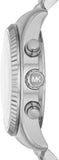 Michael Kors Parker Chronograph White Dial White Leather Strap Watch For Women - MK7226